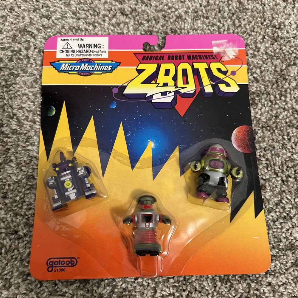 1997 Galoob Micro Machines Z-Bots 3-Pack Fusor, Draxon, And Proton New Sealed